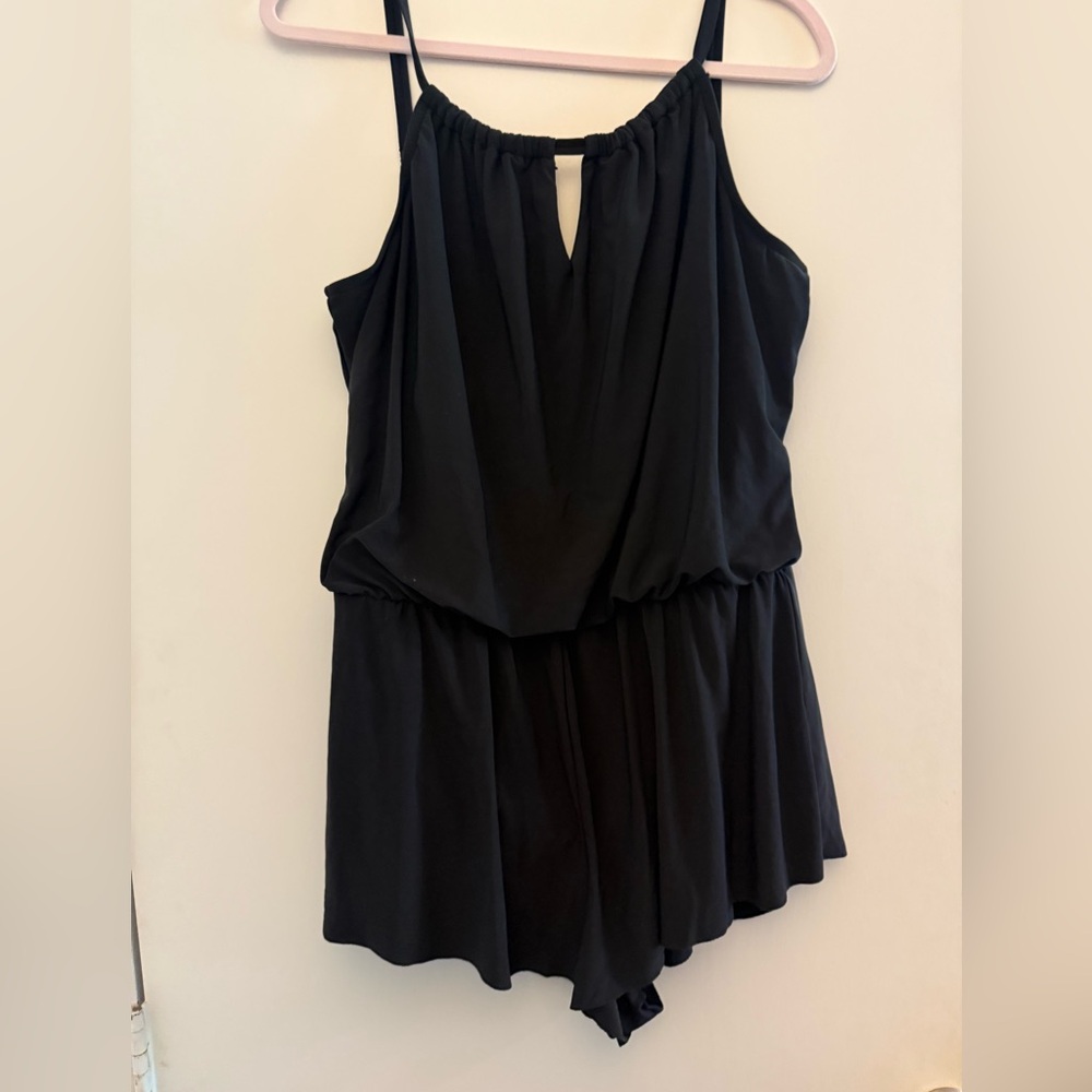 Aqua Green black Swimsuit Romper XL like new condition